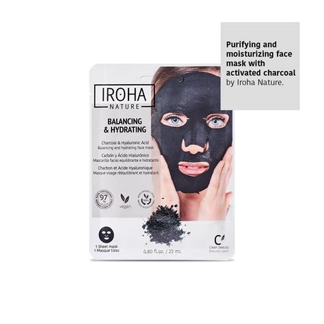 Iroha Nature Face Mask For Skin Care With Activated Charcoal 1 Piece