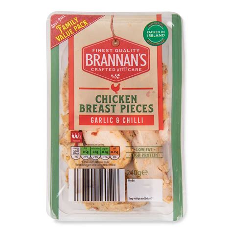 Garlic And Chilli Chicken Breast Pieces 240g Brannans Aldiie