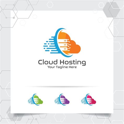 Premium Vector Cloud Hosting Logo Vector Design With Concept Of Server And Cloud Icon For