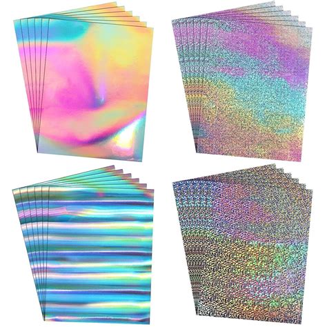 Sheets Metallic Holographic Card Stock Glitter Shiny Iridescent