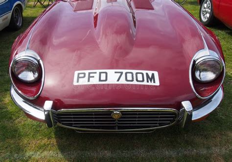 Red Jaguar E Type 1960s British Sports Car At Hebden Bridge Vintage