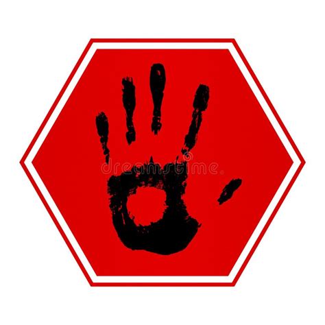 Hand Print Stop Sign Stock Illustrations 3489 Hand Print Stop Sign