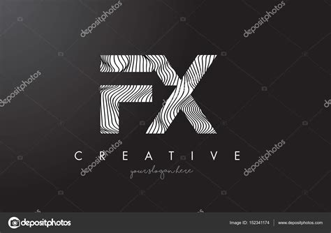 FX F X Letter Logo With Zebra Lines Texture Design Vector Stock Vector