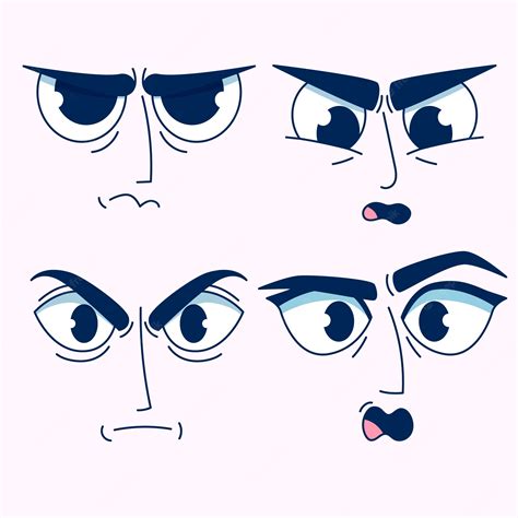 Premium Vector | Hand drawn angry eyes cartoon illustration