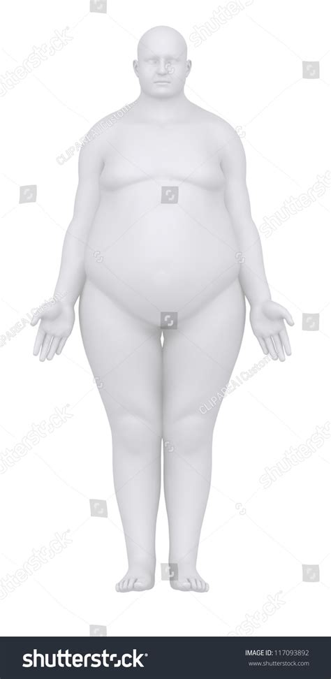 Obese Man Anatomical Position Anterior View Stock Illustration 117093892