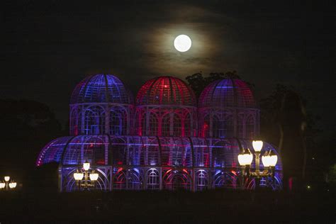 Estufa do Jardim Botânico de Curitiba é realçada as cores da