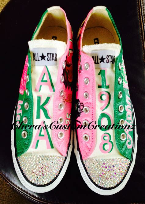 Custom Hand Painted Alpha Kappa Alpha Aka Sneakers Available At