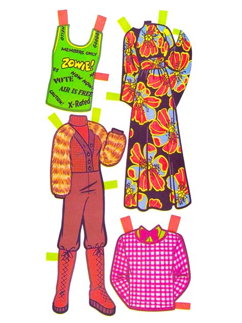 Vintage Paper Doll Printable Pdf Teen Paper Doll 1975 70s 1970s Paper Doll Pattern Download 11 5