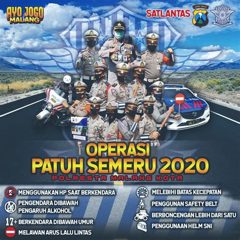 Delapan Poin Operasi Patuh Semeru Polresta Malang Kota Selama Hari