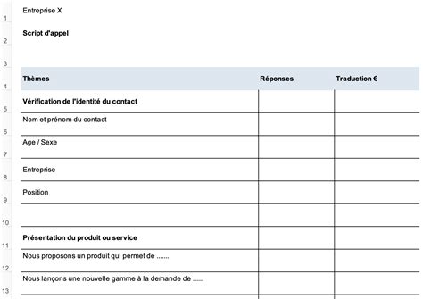 Script De Prospection T L Phonique Mod Les Word Excel Ppt