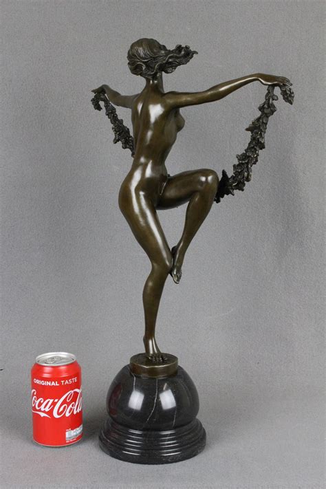 Bronze Sculpture Art Deco Dancer Female Nude Statue Figure Etsy