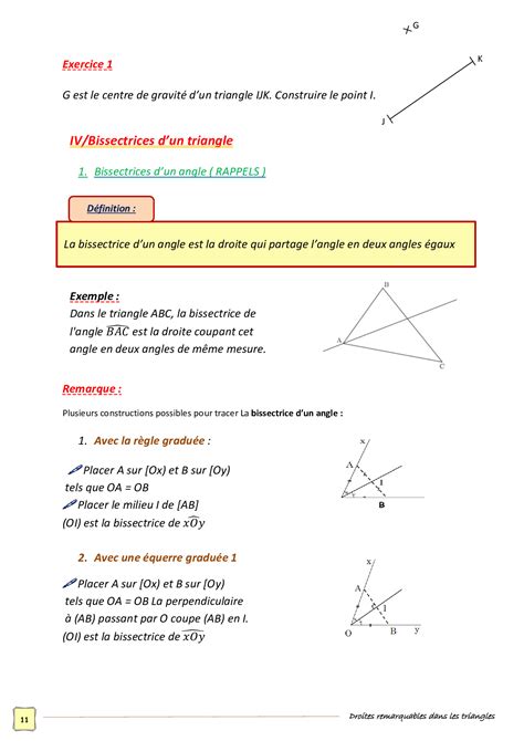 Droites Remarquables Dans Un Triangle Cours Ma Alloschool