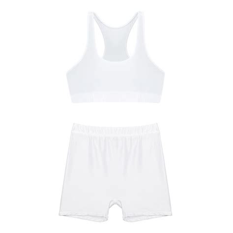 Womens Bikini Swimsuit Sleeveless Glossy Crop Tank Tops Shorts Set Swimwear Ebay