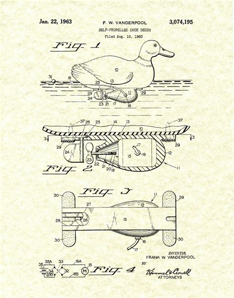 Patent 1960 Duck Decoy Patent - Self Propelled Duck Decoy - Art Print ...