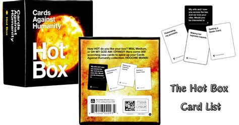 The Hot Box Cards Against Humanity Card List EditionCards