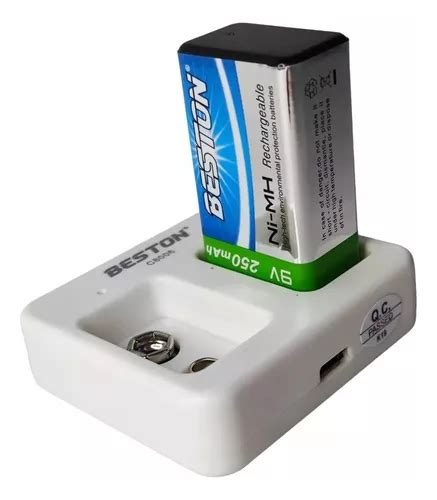 Combo Cargador Pila Batería 9v Recargable Cuadrada 250mah Cuotas sin