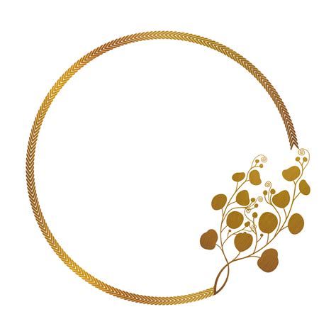 Free Luxury Golden Leaves Circle Frame Png With Transparent