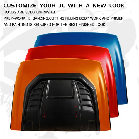 Jeep Hood With Functional Air Vents For Wrangler Jl And Gladiator Jt Red Rock Series Skull