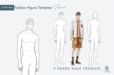 Male Body Templates For Designing Clothes