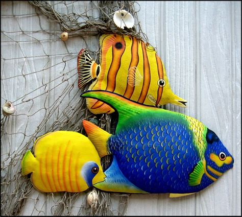 TROPICAL FISH Metal Wall Art Hand Painted Metal Wall | Etsy