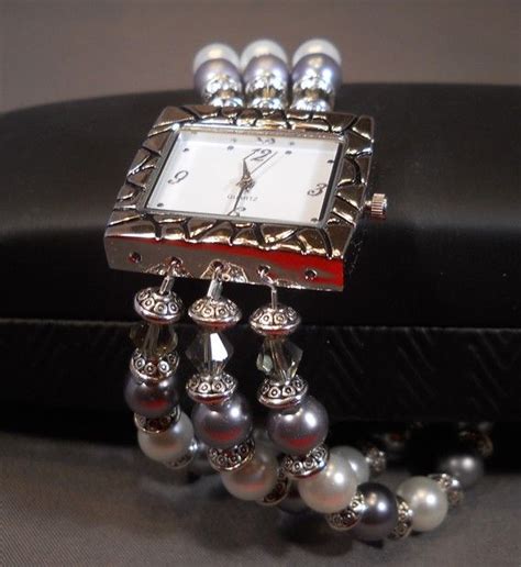 Grey And White Pearl Beaded Watch By Dalv0275 On Etsy 2025 Jewelry