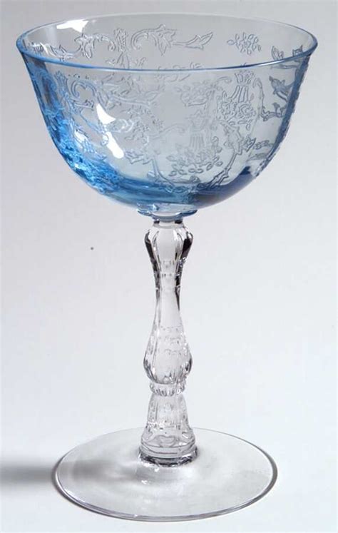 June Blue Azure Champagne Tall Sherbet By Fostoria Fostoria Crystals Glass