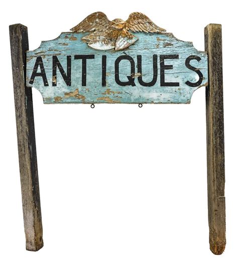 Mid 20th C Antique Shop Sign Auction