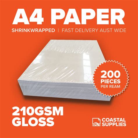 210gsm Gloss A4 Paper Coastal Supplies Paper Products