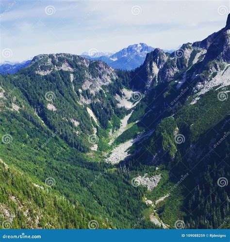 Aerial View Of Mountains In Vancouver British Columbia Canada Stock