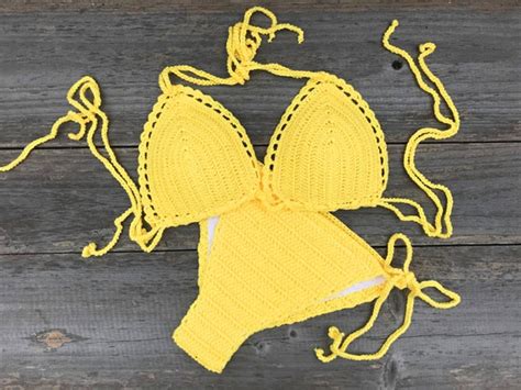 Boho Clothing Handmade Crochet Bikini Sexy Two Piece Swimming Etsy