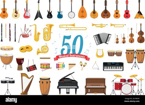 Ilustraci N Vectorial Conjunto De Instrumentos Musicales En Estilo