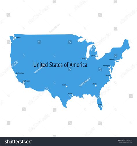 Vektor Stok United States America Map Usa Tanpa Royalti