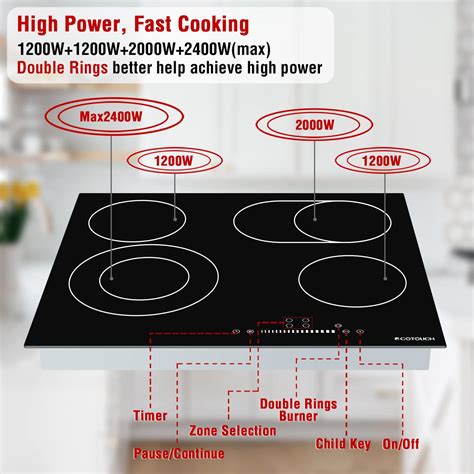 Snapklik.com : Electric Cooktop 24 inch,ECOTOUCH Built-in Electric ...