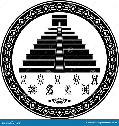 Mayan Pyramid And Fantasy Symbols Royalty Free Stock Photo - Image ...