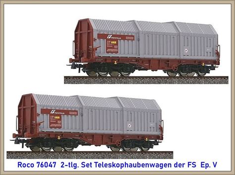 Roco Tlg Set Teleskophaubenwagen Der Fs Ep V