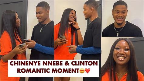 Chinenye Nnebe And Clinton Joshua Shares Beautiful Romantic Moment BTS