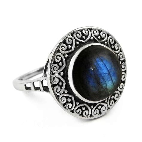 Sterling Silver Labradorite Summer Nights Ring Rings Silver