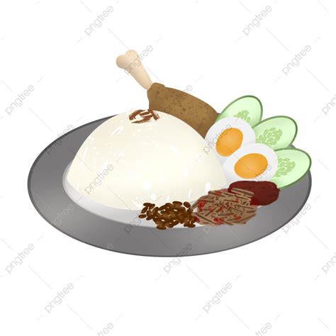 Nasi Lemak Food Png Transparent Nasi Lemak Food Illustration With Many