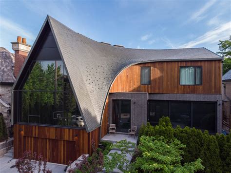 A swirling zinc roof brought A-House to life in Toronto