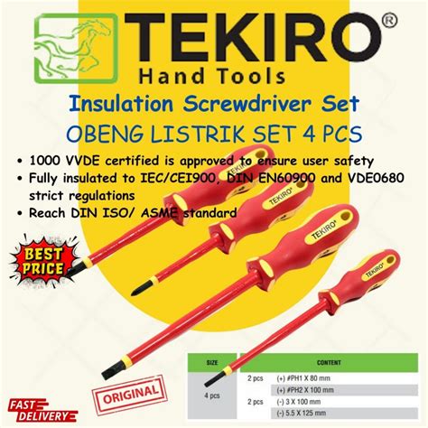 Jual Tekiro Insulation Screwdriver Obeng Listrik Set Pcs Kualitas