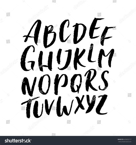 Brushed Font Textured Abc Latin Alphabet Stock Vector (Royalty Free) 625652117 | Shutterstock