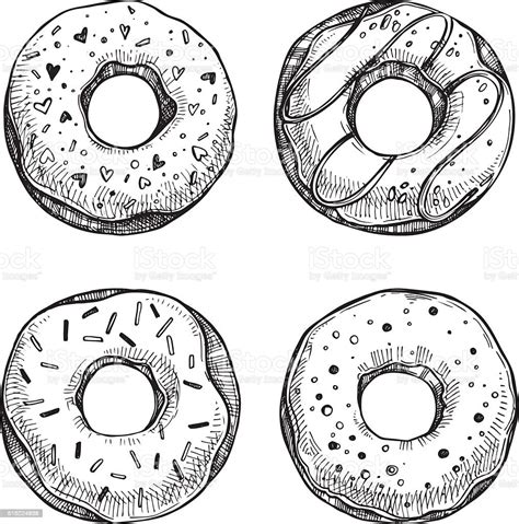 Hand Drawn Vector Illustration Set Of Tasty Donuts Stock Illustration Download Image Now Istock