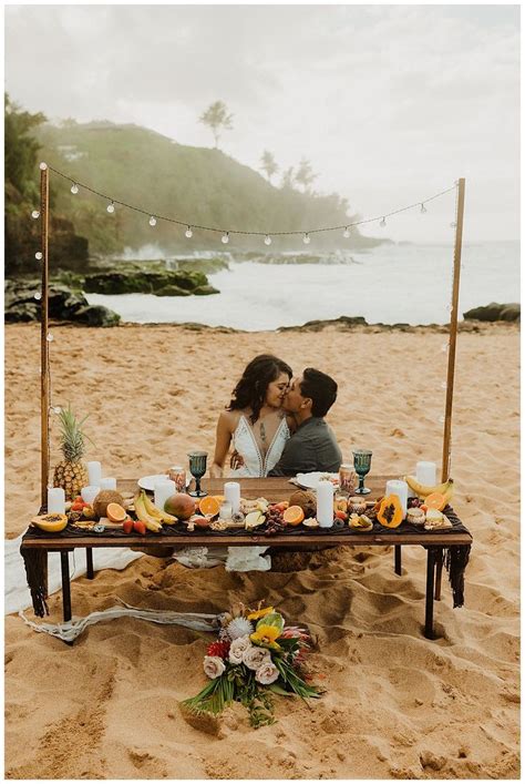 Wild And Unwritten Colorful Picnic Elopement Secret Beach Kauai