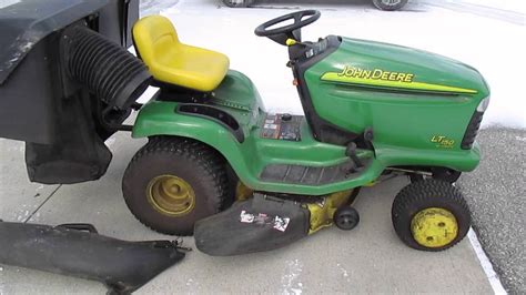 John Deere Lt 150 Automatic Mower With Leaf Catcher Youtube