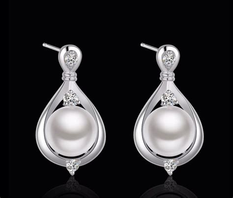 Aretes Perlas Joyer A Fantas A Plata Boda Novia Elegantes En