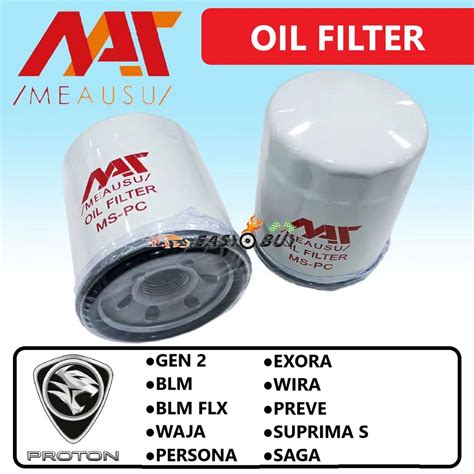 Meausu Oil Filter Proton Gen Saga Blm Flx Waja Wira Persona Exora