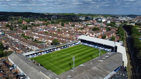 An Aerial High angle view of Luton Football Stadium and Bury Park ...