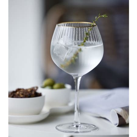 Lyngby Glas Palermo Gin Tonic Glas Gold Stk Vinglas Med Guld