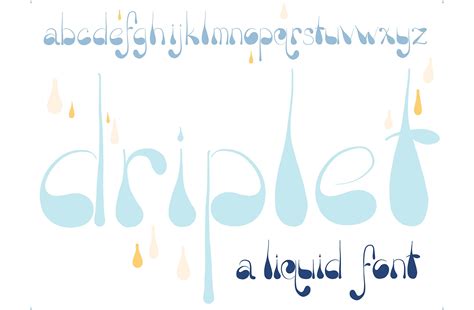 Font Driplet Raindrops Water Drops Script Fonts ~ Creative Market