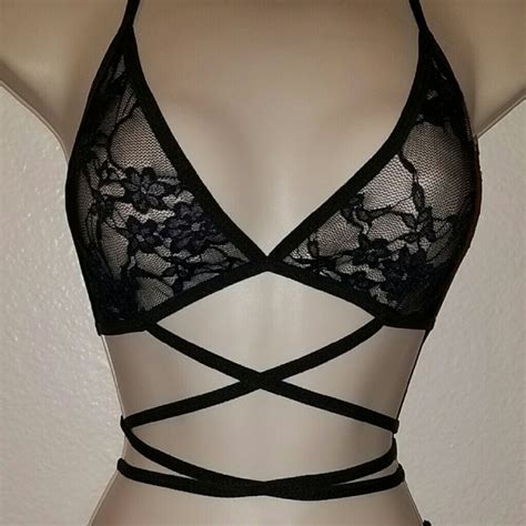 Intimates Sleepwear Super Strappy Sexy Floral Lace Lingerie Set